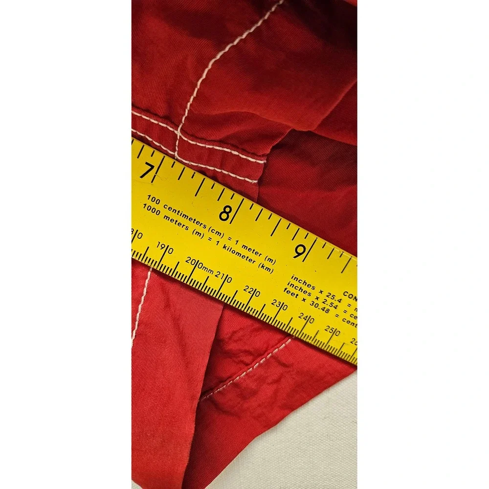Vtg. Polo Ralph Lauren Mens Red Board Shorts Swim Trunks Cargo Pocket Size Med.